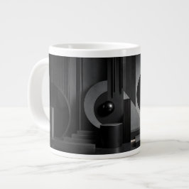 Elegante dunkle abstrakte geometrische Formen und Jumbo-Tasse