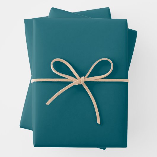 Elegante dunkle Aquamarine Farbe Geschenkpapier Set (Beispiel)
