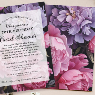 Elegante dunkle Blumenkarte als Geschenkregen zum  Einladung