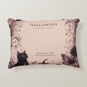 Elegante dunkle botanische Halloween-Party Dekokissen