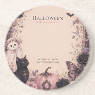 Elegante dunkle botanische Halloween-Party Getränkeuntersetzer