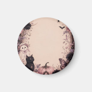 Elegante dunkle botanische Halloween-Party Magnet