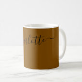 Elegante dunkle Bronzefarbe moderne Name personali Kaffeetasse (VorderseiteRechts)