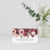 Elegante, dunkle Burgund-Blume Business Cards Visitenkarte (Stehend Vorderseite)