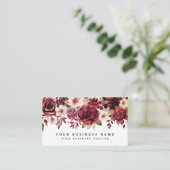 Elegante, dunkle Burgund-Blume Business Cards Visitenkarte (Stehend Vorderseite)