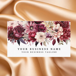 Elegante, dunkle Burgund-Blume Business Cards Visitenkarte