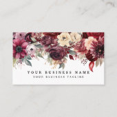 Elegante, dunkle Burgund-Blume Business Cards Visitenkarte (Vorderseite)