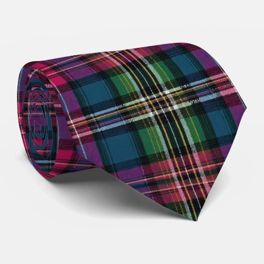 Elegante dunkle Farben Karo Gingham-Muster Krawatte (Gerollt)