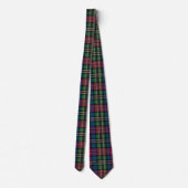 Elegante dunkle Farben Karo Gingham-Muster Krawatte (Rückseite)