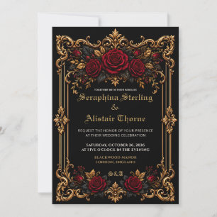 Elegante dunkle gothische Hochzeitseinladung Einladung