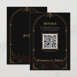 Elegante dunkle gotische Hochzeitseinlagekarte Begleitkarte