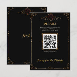 Elegante dunkle gotische Hochzeitseinlagekarte Begleitkarte