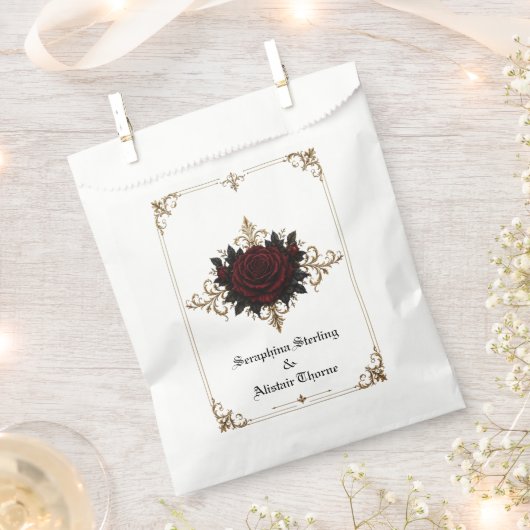 Elegante dunkle gotische Hochzeitsgunst-Beutel Geschenktütchen (Ausgeschnitten)