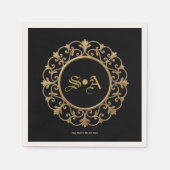 Elegante dunkle gotische Hochzeitsserviette Serviette (Vorderseite)