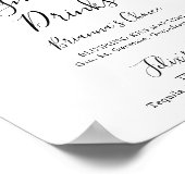 Elegante dunkle Herbstblütenunterschrift Getränke Poster (Ecke)