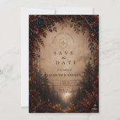Elegante dunkle Herbsthochzeit Save The Date (Vorderseite)