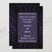 Elegante, dunkle Hochzeiten Einladung (Vorne/Hinten)