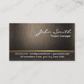 Elegante dunkle Holztextur-Visitenkarte Visitenkarte (Vorderseite)
