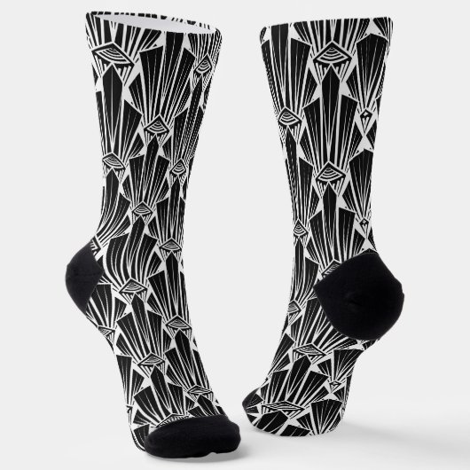 Elegante dunkle Kunst Deko abstrakte geometrische  Socken (Gewinkelt)