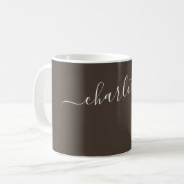 Elegante dunkle Lava-Farbe moderne Name personalis Kaffeetasse