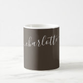 Elegante dunkle Lava-Farbe moderne Name personalis Kaffeetasse (Mittel)