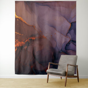 Elegante, dunkle, Lila Marmortapestries Wandteppich