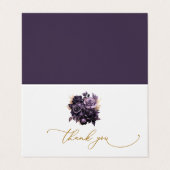 Elegante dunkle Lila Rose Dankeschön Karte (Außenseite Aufgefaltet)