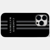 Elegante dunkle Linien, modern mit Monogramm schwa Case-Mate iPhone Hülle (Rückseite (Horizontal))