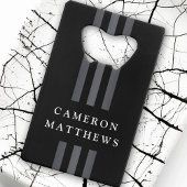 Elegante dunkle Linien, modern mit Monogramm schwa Geldbeutel Flaschenöffner