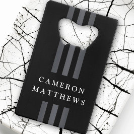 Elegante dunkle Linien, modern mit Monogramm schwa Geldbeutel Flaschenöffner