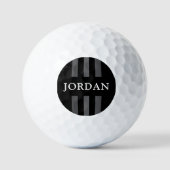 Elegante dunkle Linien, modern mit Monogramm schwa Golfball (Vorderseite)