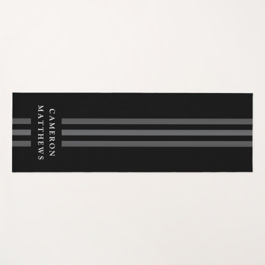 Elegante dunkle Linien, modern mit Monogramm schwa Yogamatte (Vorderseite (Horizontal))