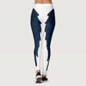 Elegante dunkle Marine-Engels-Flügel Leggings (Rückseite)