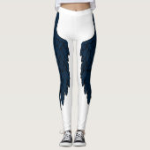 Elegante dunkle Marine-Engels-Flügel Leggings (Vorderseite)