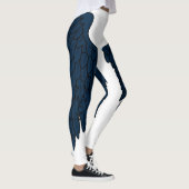 Elegante dunkle Marine-Engels-Flügel Leggings (Rechts)