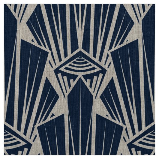 Elegante dunkle Marinekunst Deko abstraktes geomet Stoff (Muster)