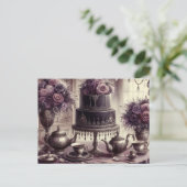 Elegante dunkle, melancholische Teeparty  Postkarte (Stehend Vorderseite)