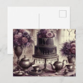 Elegante dunkle, melancholische Teeparty  Postkarte (Vorne/Hinten)