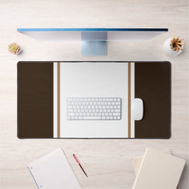 Elegante, dunkle Mocha-braune Kante Streifen Schreibtischunterlage