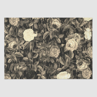 Elegante dunkle, modische Vintage-Rosen in Beige Seidenpapier