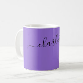 Elegante dunkle Pastell-Lila-Farbname Personalisie Kaffeetasse