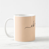 Elegante dunkle Pfirsichfarbe moderne Name Persona Kaffeetasse (Links)