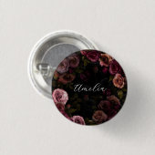 Elegante dunkle rosa-burgunderrote botanische Blüt Button (Vorne & Hinten)