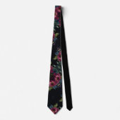 Elegante dunkle rosa florale Wasserfarbe  Krawatte (Vorderseite)