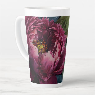 Elegante dunkle rosa florale Wasserfarbe Milchtasse