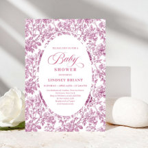 Elegante dunkle rosa Rosen-Gold-Baby-Shower-Einlad