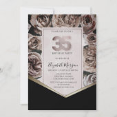 Elegante Dunkle Rose 35. Geburtstag Einladung (Vorderseite)