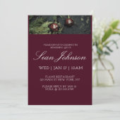 Elegante dunkle Rose Burgund Moderne Beerdigung Einladung (Stehend Vorderseite)