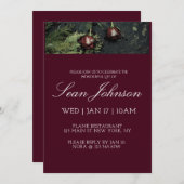 Elegante dunkle Rose Burgund Moderne Beerdigung Einladung (Vorne/Hinten)