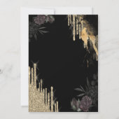 Elegante Dunkle Rose Glitzer Tropfen Rente Einladung (Rückseite)